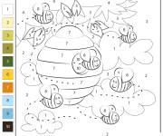 Coloriage Des abeilles en vecteur par num&eacute;ro