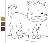 Coloriage Dessin chat num&eacute;rot&eacute; &agrave; colorier
