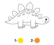 Coloriage Dinosaure facile par num&eacute;ro