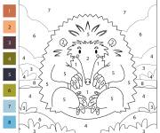 Coloriage &Eacute;chidn&eacute; mignon num&eacute;rot&eacute; de 1-9