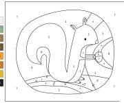Coloriage &Eacute;cureuil simple par num&eacute;ro
