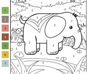 Coloriage &Eacute;l&eacute;phant indien par num&eacute;ro