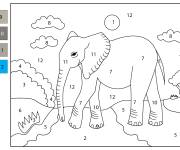 Coloriage &Eacute;l&eacute;phante de 1&agrave; 12