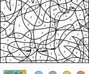 Coloriage &Eacute;l&eacute;phants par num&eacute;ros
