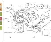 Coloriage Escargot en abstrait par num&eacute;ro