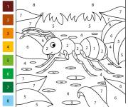 Coloriage Fourmi mignonne num&eacute;rot&eacute;