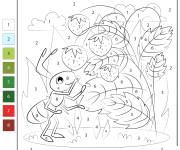 Coloriage Fourmi style cartoon par num&eacute;ro