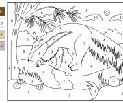 Coloriage Fourmilier cp num&eacute;rot&eacute; de 1-12