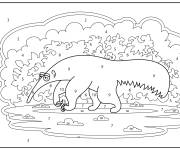 Coloriage Fourmilier num&eacute;rot&eacute; de 1-11