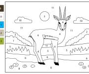 Coloriage Gazelle num&eacute;rot&eacute; de 1-13