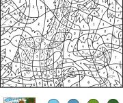 Coloriage Girafe souriante num&eacute;rot&eacute;