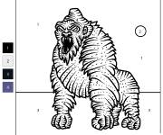 Coloriage Gorille King Kong par num&eacute;ro