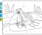 Coloriage Grenouille de rivi&egrave;re cp num&eacute;rot&eacute;