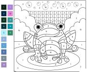 Coloriage Grenouille difficile num&eacute;rot&eacute; de 1-15