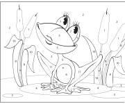 Coloriage Grenouille dr&ocirc;le num&eacute;rot&eacute; de 1-11