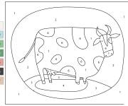 Coloriage Grosse vache num&eacute;rot&eacute; en ligne