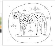 Coloriage Gu&eacute;pard facile par num&eacute;ro