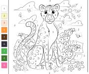Coloriage Gu&eacute;pard par num&eacute;ro