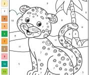 Coloriage Gu&eacute;pard style dessin anim&eacute; par num&eacute;ro