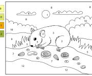 Coloriage Hamster l'animal mignon par num&eacute;ro