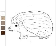 Coloriage H&eacute;risson maternelle par num&eacute;ro