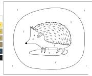 Coloriage H&eacute;rissonne facile par num&eacute;ro