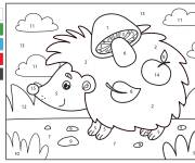 Coloriage H&eacute;rissonne gentille par num&eacute;ro