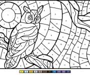 Coloriage Hibou par num&eacute;ro cp