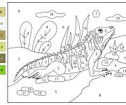 Coloriage Iguane cp par num&eacute;ro