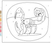 Coloriage Illustration d'une Scorpion par num&eacute;ro