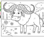 Coloriage Illustration de Buffle kawaii