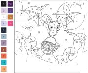 Coloriage Illustration de chauve souris pour Halloween