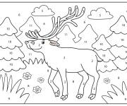 Coloriage Image de Wapiti num&eacute;rot&eacute; &agrave; colorier