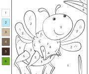 Coloriage Insecte souriante num&eacute;rot&eacute;e