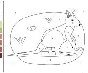 Coloriage Kangourou au crayon num&eacute;rot&eacute;