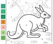 Coloriage Kangourou australien par num&eacute;ro