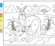 Coloriage Kangourou d&eacute;taill&eacute; cp par num&eacute;ro