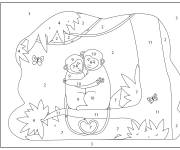 Coloriage L'amour des singe par num&eacute;ro
