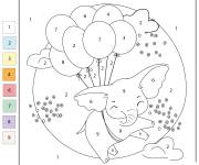 Coloriage L'anniversaire de l'&eacute;l&eacute;phant num&eacute;rot&eacute;