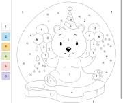 Coloriage L'anniversaire de l'ours num&eacute;rot&eacute;