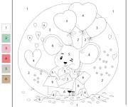 Coloriage L'anniversaire de la souris par num&eacute;ro