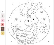 Coloriage L'anniversaire du lapin num&eacute;rot&eacute; cp