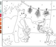 Coloriage L'ours emm&egrave;ne son fils au docteur