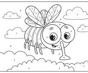 Coloriage La mouche kawaii par num&eacute;ro