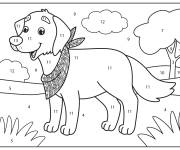 Coloriage Labrador rigolo par num&eacute;ro