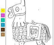 Coloriage Lama de Fortnite num&eacute;rot&eacute;