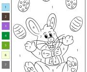Coloriage Lapin de Paque num&eacute;rot&eacute;