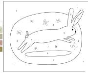 Coloriage Lapin en sautant
