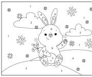 Coloriage Lapin maternelle cp par num&eacute;ro