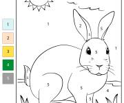 Coloriage Lapin sous le soleil par num&eacute;ro
